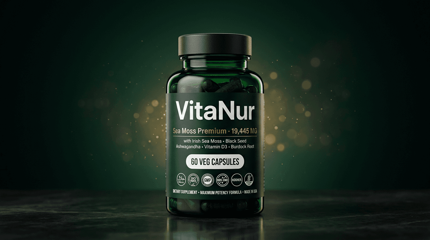 VitaNur Sea Moss Premium · 60 veg capsules · 19,445 mg